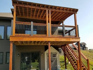 Multi-level Deck Staining After